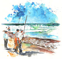 Fishermen in Praia de Mira 02 by Miki de Goodaboom