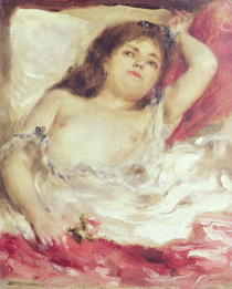 Semi-Nude Woman in Bed: The Rose by Pierre-Auguste Renoir