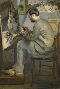 Frederic Bazille at his Easel by Pierre-Auguste Renoir