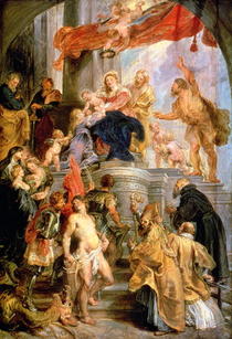 Thronende Madonna mit Kind, umringt von Heiligen von Peter Paul Rubens