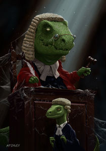 Dinosaur Judge in UK Court of Law by Martin  Davey