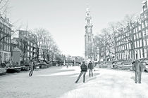 Old dutch winter scenery in Amsterdam the Netherlands  by nilaya