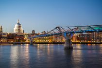 St. Pauls and Millennium Bridge, London by davis
