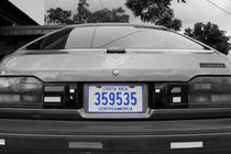 Car plate - Costa Rica - black and white by Jörg Sobottka