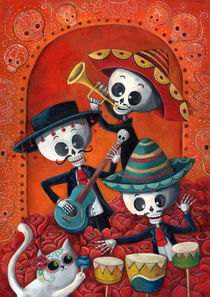 Mexican Skeleton Musicians by Monika Suska