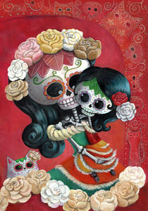 Mexican Mother and Dauther Skeletons by Monika Suska