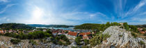 Kroatien, Skradin: Blick von der Festung über die Marina und die Stadt by Ernst  Michalek