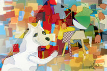 Bad Dog Cubism von Angela Allwine