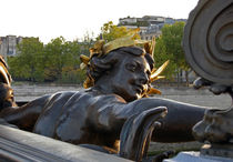 Statue on the Alexander III Bridge by Sally White