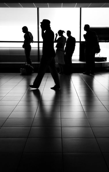 Silhouette-at-airport
