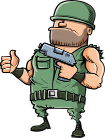 Cartoon soldier giving a thumbs up by Anton  Brand