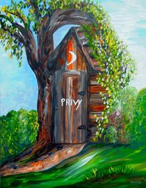 Outhouse - Privy - The Old Out House by eloiseart