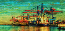bunte Hafenszene - colourful harbour scene von urs-foto-art
