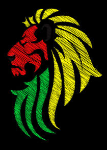 Lion Reggae Colors Cool Flag Vector by Denis Marsili