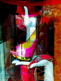 One pink shoe by Gabi Hampe