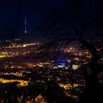Stuttgart Night Skyline von Michael Haußmann