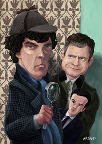 Sherlock Homes Watson and Moriarty at 221B by Martin  Davey