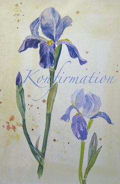 Malen-am-meer-aquarell-iris-mit-text-konfirmation-sonja-jannichsen