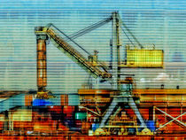 coloured dockside crane by urs-foto-art