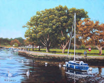 Sailing Boats and Yachts on the River Stour Christchurch by Martin  Davey