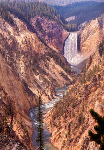 Yellowstone Falls And The Grand Canyon -- Digital Art by John Bailey
