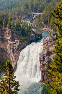 Yellowstone Upper Falls -- Digital Art by John Bailey