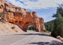 Driving Through Red Canyon -- Digital Art by John Bailey