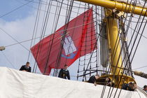 Hamburg, Flagge auf Gorch Fock 1 von Marc Heiligenstein