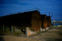 Ballast Park Storage Drums at Night by Tim Leavy