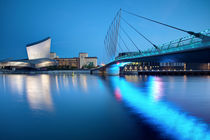 Salford Quays Media Bridge and Imperial War Museum by Martin Williams