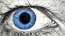 Menschliches Auge, blau by Heike Loos