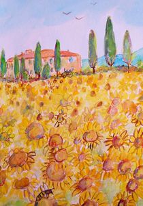 Sonnenblumen in der Toskana by Ingrid  Becker