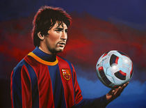 Lionel Messi at Barcelona painting by Paul Meijering