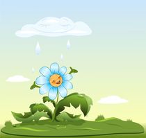 Flower rejoices rain  by larisa-koshkina