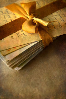 Old letters and a golden ribbon by Jarek Blaminsky