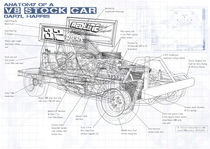 Technical Illustration V8 Stockcar von Roy Scorer