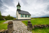 Kirche Pingvallakirkja Pingvellir Island Iceland by Matthias Hauser