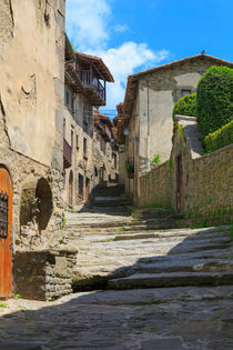 Narrow lane in the medieval town of Besalu, Catalonia von Louise Heusinkveld
