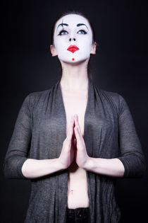  woman in  theatrical mime make-up by Igor Korionov
