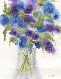 Blue Violet Pansies by Jamie Frier