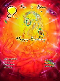 Zodiac sign Leo   Happy Birthday by Walter Zettl