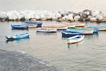 Boats in the sea of Naples. Italy by Tania Lerro