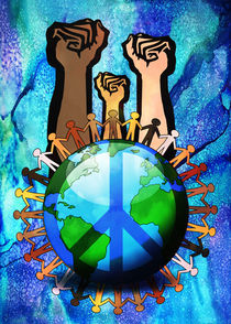 Unity and Peace! Raised Fists! von Denis Marsili