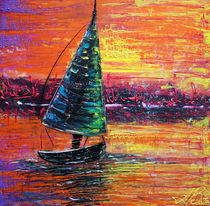 Sailing at Sunset von Laura Barbosa