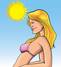 Illustration of blonde sunbather  by Anton  Brand