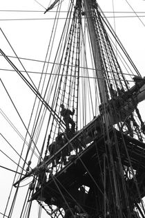 Crew on a tall ship climbing in the rigging von Intensivelight Panorama-Edition