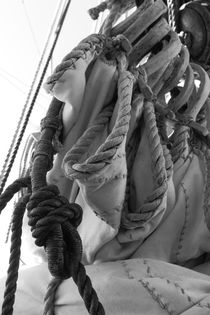 Reefed sails on a tall ship -close up by Intensivelight Panorama-Edition