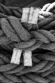 Coiled ropes on a tall ship - monochrome by Intensivelight Panorama-Edition