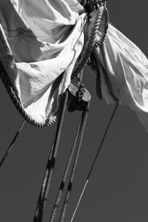 Reefed sail on a tall ship - monochrome by Intensivelight Panorama-Edition