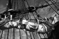 Reefed sails on a tall ship - monochrome by Intensivelight Panorama-Edition